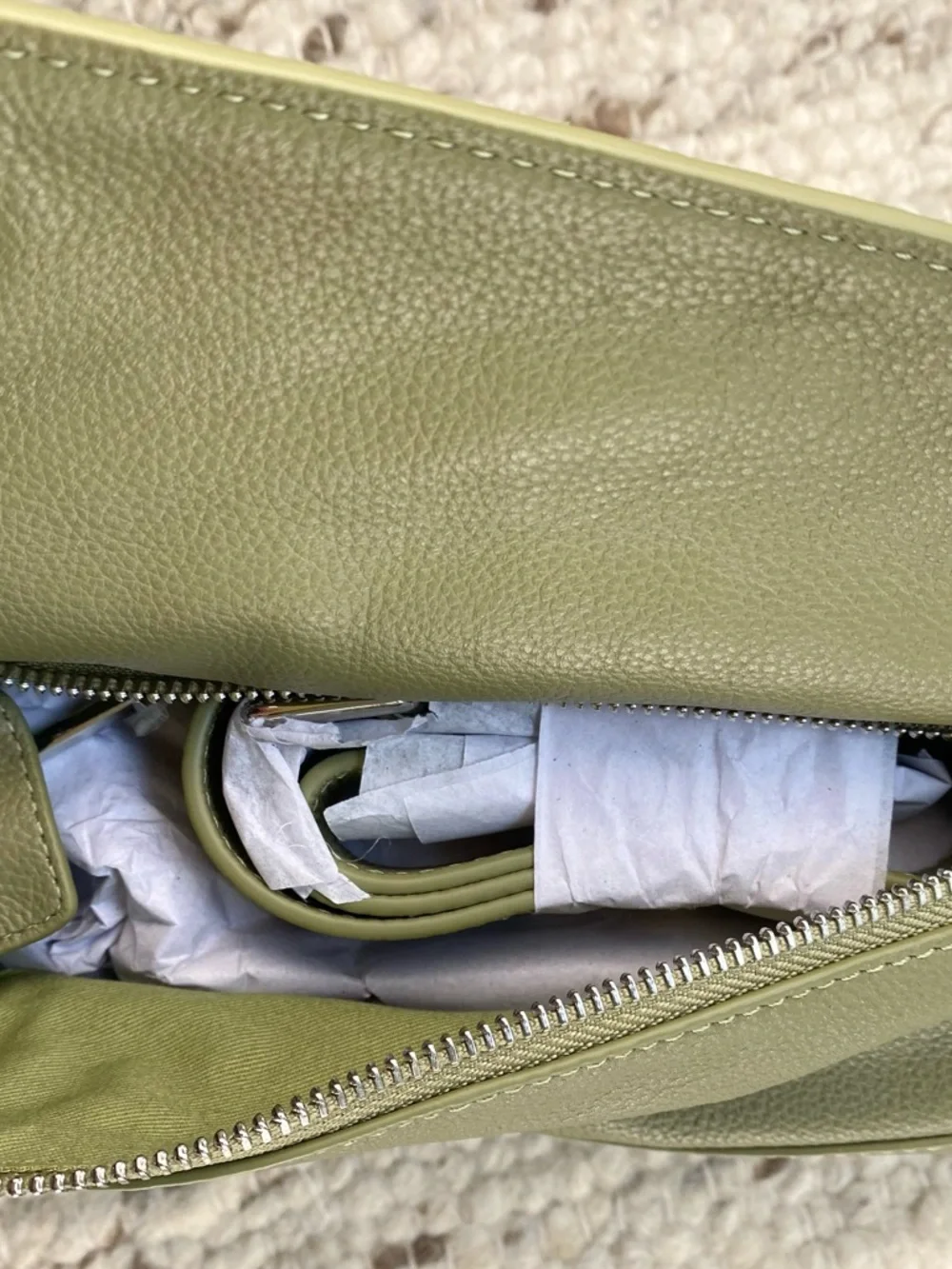 Walter Baker Leather Crossbody Braided Handle Jagger Bag in Sage Green NWT